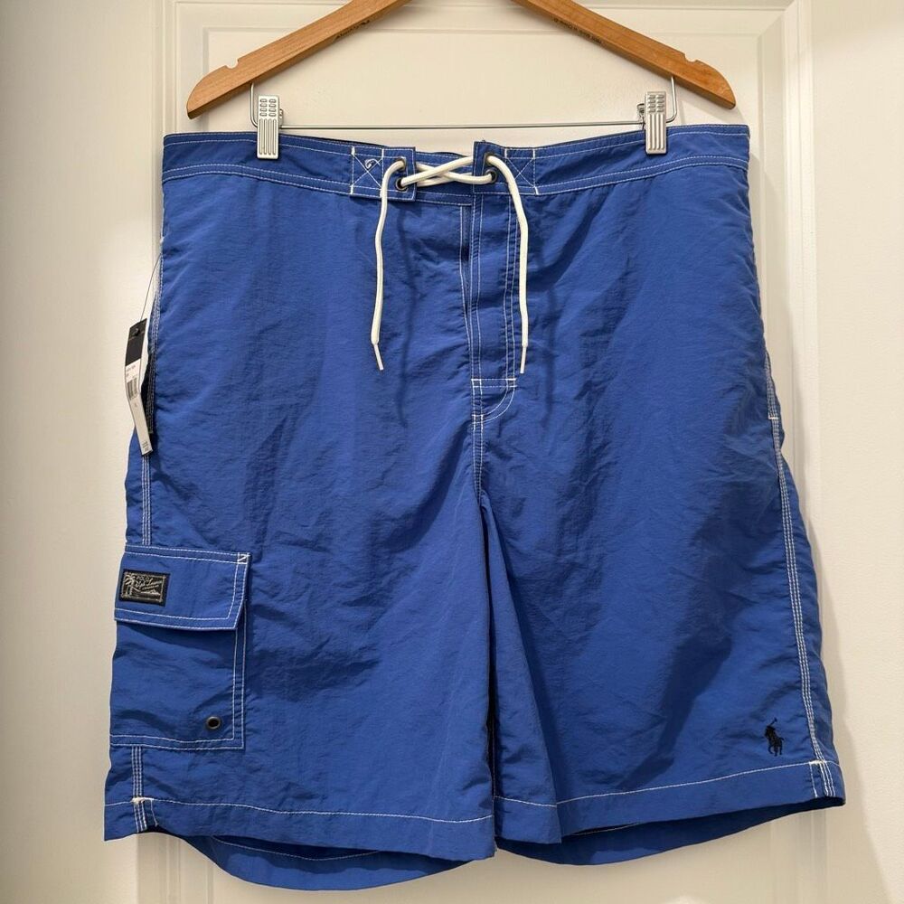 POLO RALPH LAUREN SWIM TRUNKS Mens X-Large  Blue Board Shorts NWT
